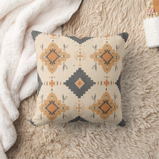 Desert Clay & Charcoal Pattern クッション (ブランケット)