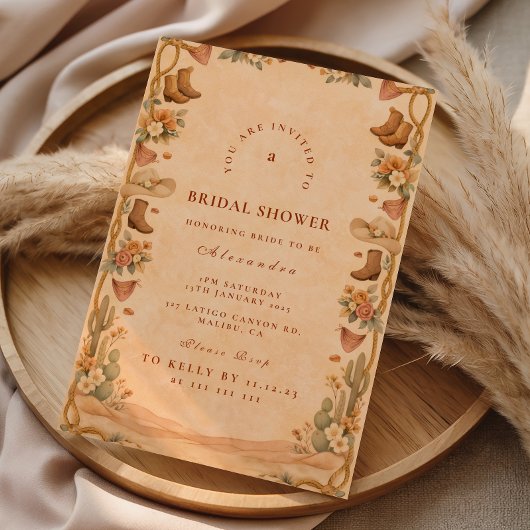 Desert Cowgirl Bridal Shower 招待状