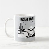 Desert Dawn Black and White Roadrunner Sketch Art コーヒーマグカップ (左)