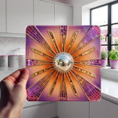 Desert Disco Sunburst Purple Retro Sunset & Mirror タイル
