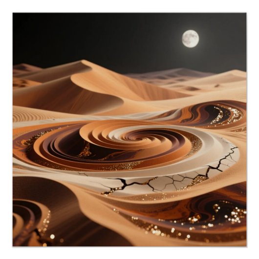 Desert Dunes Art Poster ポスター (正面)