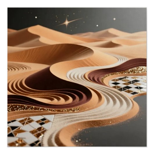 Desert Dunes Art Poster ポスター (正面)