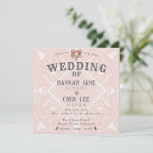 Desert Flowers Western Wedding Invitation 招待状 (スタンド正面)