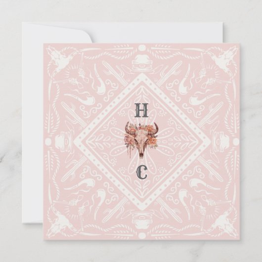 Desert Flowers Western Wedding Invitation 招待状 (裏面)