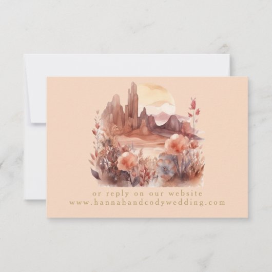 Desert Flowers Western Wedding Response RSVP Card (裏面)
