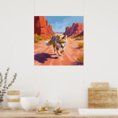 Desert Fox with Vibrant Canyon Landscape ポスター (キッチン)