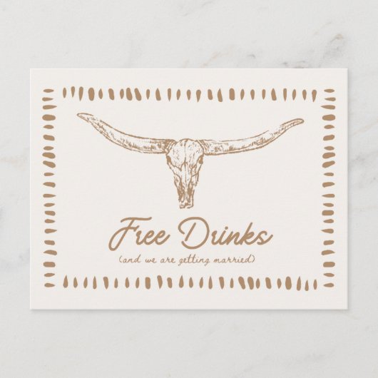 Desert Funny Free Drinks Save the Date 案内ポストカード (正面)