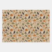 Desert Green Cactus Halloween  ラッピングペーパーシート (正面)