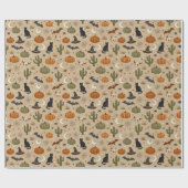 Desert Green Cactus Halloween  ラッピングペーパー (フラット)