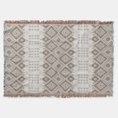 Desert Harmony Brown Moroccan Geometric Tribal スローブランケット (正面)