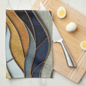 Desert Hills Sand Gold Mosaic Fine Art キッチンタオル (四つ折り)