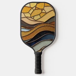 Desert Hills Sand Gold Mosaic Fine Art ピックルボールラケット