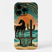 Desert Horse Silhouette , iPhone 16 Pro Max Case iPhoneケース (裏面)
