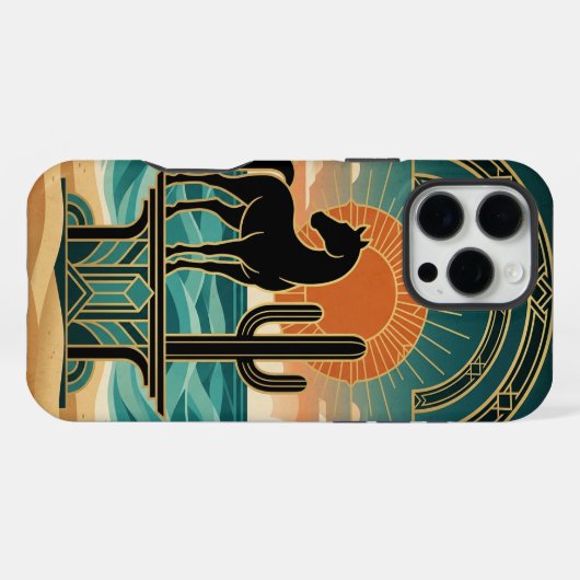 Desert Horse Silhouette , iPhone 16 Pro Max Case  iPhoneケース (裏面横)