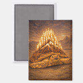 Desert king tortoise birthday cake mountain マグネット (正面/裏面)