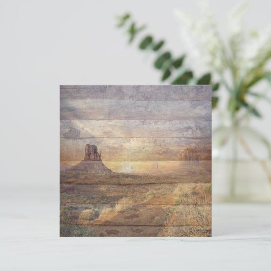 Desert Landscape Monument Valley And Cloudy Sky カード (スタンド正面)