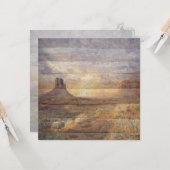 Desert Landscape Monument Valley And Cloudy Sky カード (正面/裏面インサイチュ)