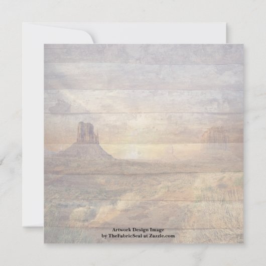 Desert Landscape Monument Valley And Cloudy Sky カード (裏面)