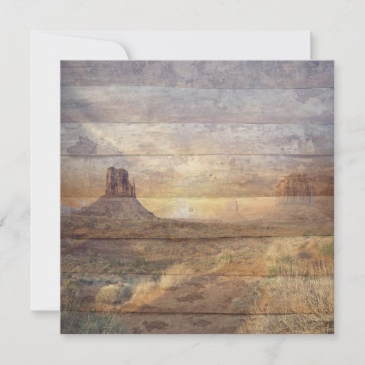 Desert Landscape Monument Valley And Cloudy Sky カード (正面)