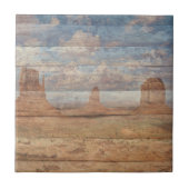 Desert Landscape Sandstone Buttes And Heavenly Sky タイル (正面)