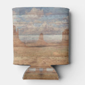 Desert Landscape Sandstone Buttes And Heavenly Sky 缶クーラー (裏面)