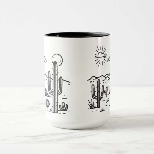 Desert Landscape with Cacti nature マグカップ (中央)