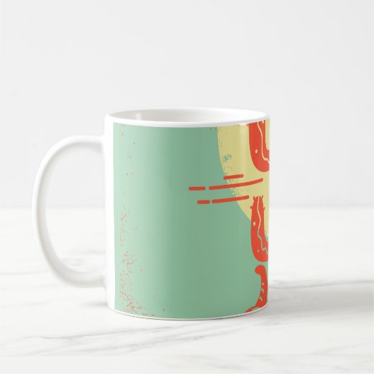 Desert landscape with Cactuses and cow skull. Vint コーヒーマグカップ (左)