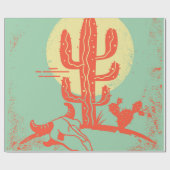 Desert landscape with Cactuses and cow skull. Vint ラッピングペーパー (フラット)