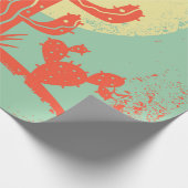 Desert landscape with Cactuses and cow skull. Vint ラッピングペーパー (角)