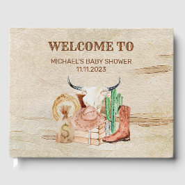 Desert Little Cowboy Baby Shower Western ゲストブック