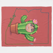 Desert Lotus フリースブランケット (正面(横))