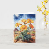 Desert Marigold Floral Watercolor カード (黄色い花)