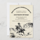Desert Mexican Spanish Cowboy Birthday Party 招待状 (正面)