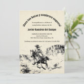 Desert Mexican Spanish Cowboy Birthday Party 招待状 (スタンド正面)