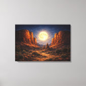 Desert Midnight: The Luminous Mesa キャンバスプリント (正面)
