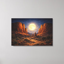 Desert Midnight: The Luminous Mesa キャンバスプリント