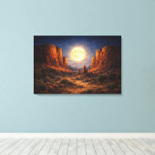 Desert Midnight: The Luminous Mesa キャンバスプリント (インサイチュ (ウッドフロア))