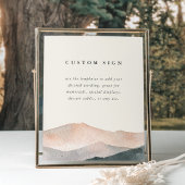 Desert Mountain Custom Wedding Sign Template ポスター