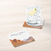 Desert Mountain Landscape Southwestern Wedding スクエアペーパーコースター (インサイチュ)