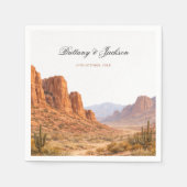 Desert Mountain Landscape Southwestern Wedding スタンダードカクテルナプキン (正面)
