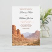 Desert Mountain Landscape Southwestern Wedding 招待状 (スタンド正面)