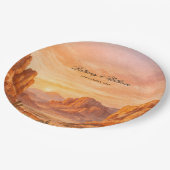 Desert Mountain Landscape Wedding  ペーパープレート (アングル)