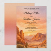 Desert Mountain Rustic Boho Southwest Wedding 招待状 (正面/裏面)