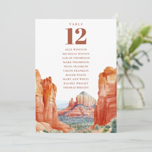 Desert Mountain Table Number Seating Chart 招待状 (スタンド正面)