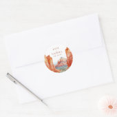Desert Mountain Watercolor Destination Wedding ラウンドシール (封筒)
