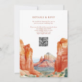 Desert Mountain Watercolor QR Code Wedding 招待状 (裏面)