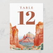 Desert Mountain Watercolor Table Number 招待状 (裏面)