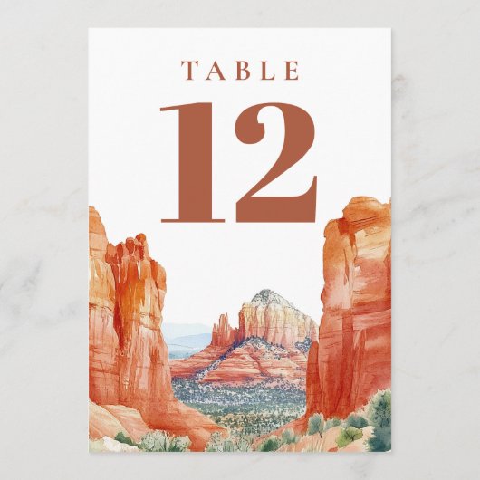 Desert Mountain Watercolor Table Number 招待状 (裏面)