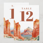 Desert Mountain Watercolor Table Number 招待状 (正面/裏面)