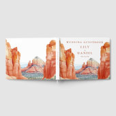 Desert Mountain Watercolor Wedding ゲストブック (全面)